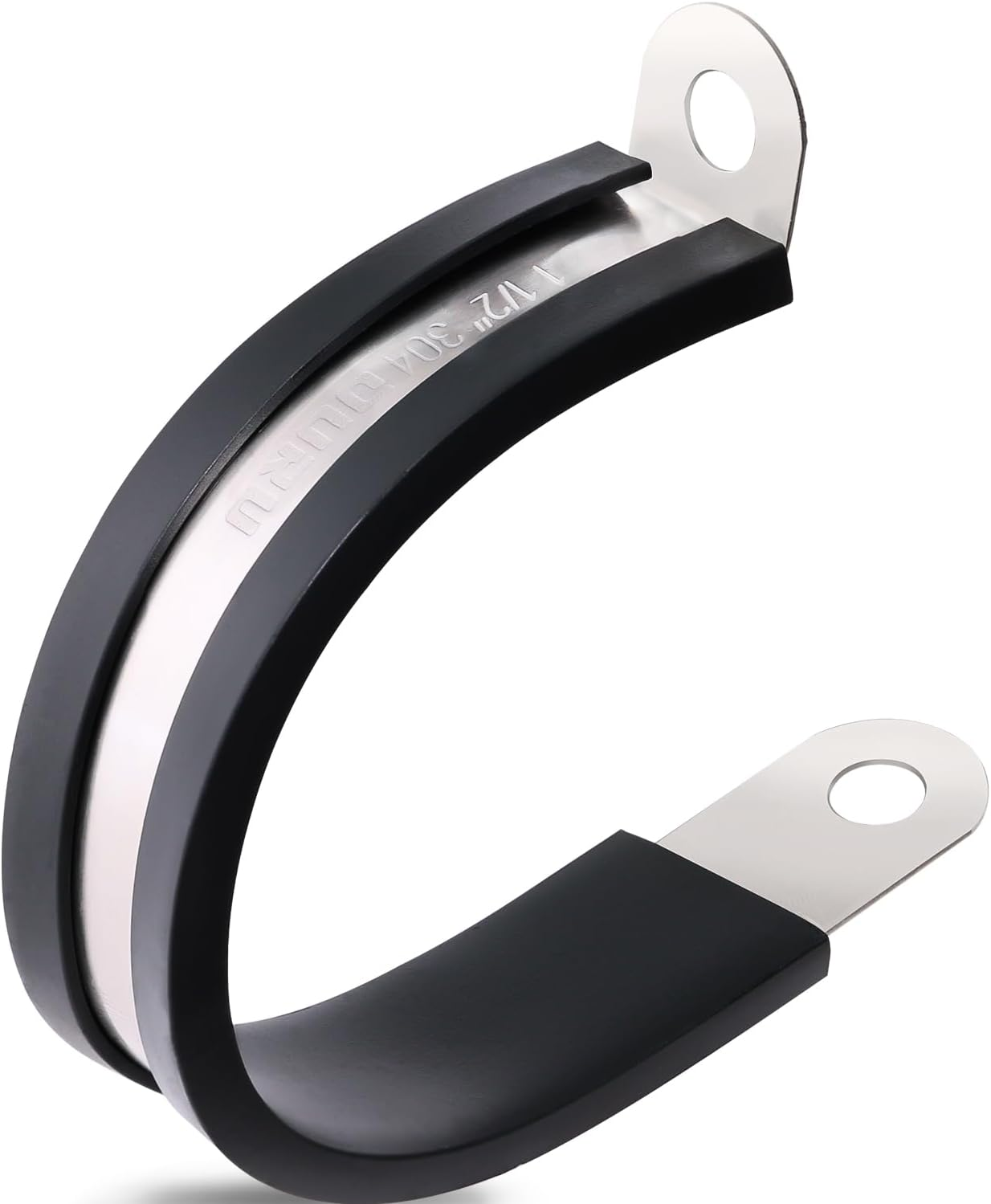 50PCS Cable Clamps 1-1/2 Inch 304 Stainless Steel Cable Clamps Rubber Coated Cus