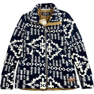 Pendleton Alder Berber Fleece Jacket Women s M Juniper Mesa Navy Aztec Tribal