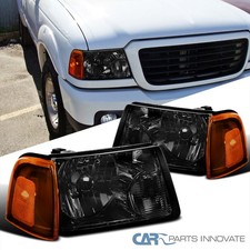 Fits 01-11 Ford Ranger Pickup Truck Smoke Headlightsamber Corner Lamps Pair