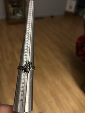 Vintage Large Sterling Silver Black Agate Natural Banded Ring Size 12