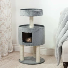 Kitty Cat Condo House Resting Perch and Scratching Posts 35 Inches