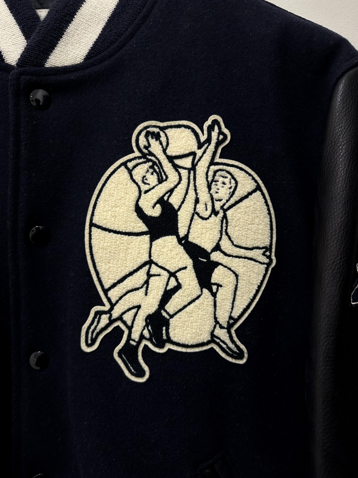 Aime Leon Dore X New Balance Sky Captain Varsity Jacket Navy/Black Size Large image 6