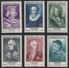 France 1955 Série Personnages célèbres 1027 - 1032 ** Neufs Sans Charnière