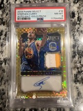 2014-15 Panini Select - Autograph Materials Stephen Curry #18 Gold Prizm /10 