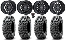 Raceline Omega 15 Wheels Satin Bk 35rocscraper Sticky Tires Commander Maverick