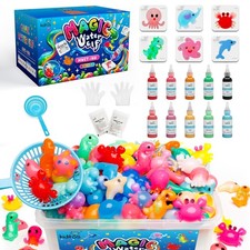 Kiditos Magic Water Elf Toy Kit Squishies for Kids, 10 Gels 6 Mol... Fas