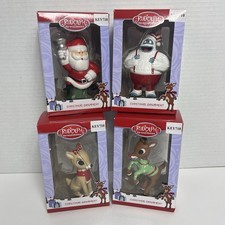 Set Of 4 KURT S ADLER Rudolph the Red-Nosed Reindeer ORNAMENTS New/NRFB