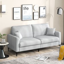 Home Sofa Modern Loveseat 2 Seater Couch Upholstered Sofa with Armrest & Pillows