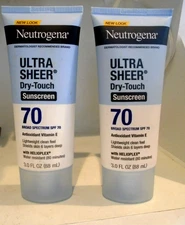 Lot of 2 Neutrogena Sheer Sunscreen SPF 70 3oz 9-2027+
