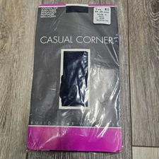 Casual Corner Vintage Control Top Pantyhose Sandalfoot Navy Blue Women's Size C
