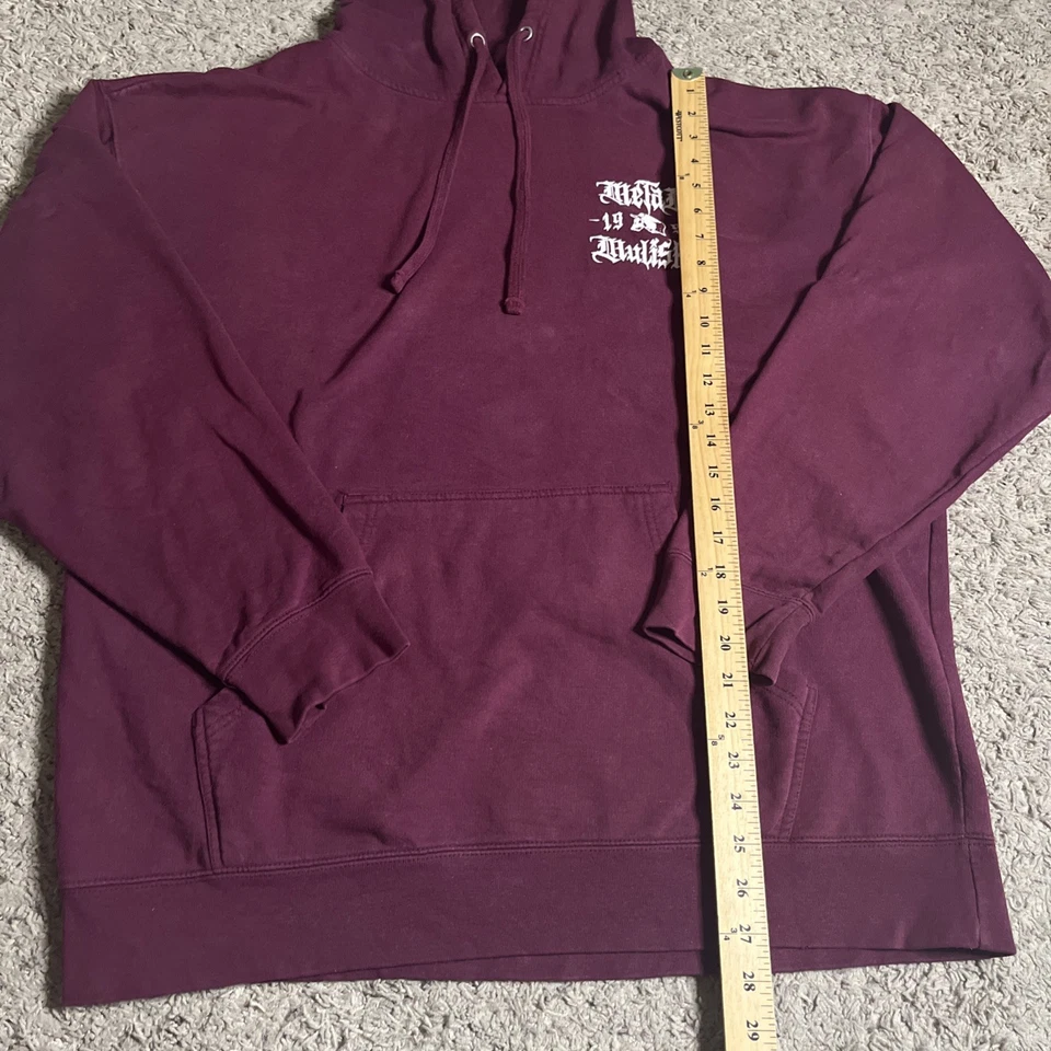 Metal Mulisha Vintage 1999 Y2K Hoodie Jacket Mens XL Extra Large Maroon Pullover - Image 4 of 4