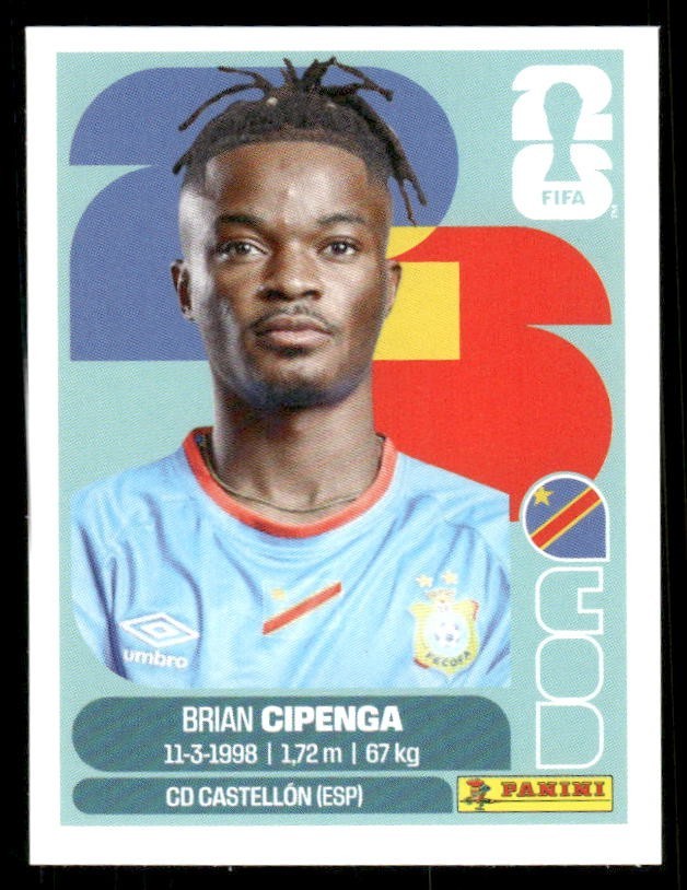 2026 USA Fifa World Cup Panini Sticker BRIAN CIPENGA Congo DR COD17