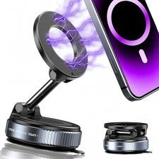 360 Vacuum Magnetic Phone Holder Adjustable Suction Cup Car Mount Foldable Stand