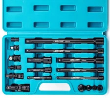 Socket Extension and Ratchet Set 18PCs - Impact Socket Adapters, Swivel Socke...