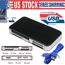 USB 3.0 Memory Card Reader Adapter 5GBPS Fit For CF/TF/SD/Micro SD/XD/M2/MS Card
