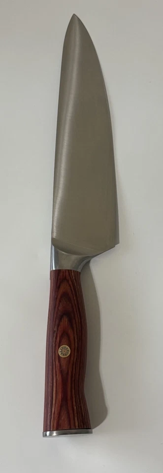 Cuchillo de Chef Iron King 8 Pulgadas Alto Carbono Alemán Acero Inoxidable Cocina Foto 3 de 4