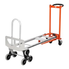 Folding Hand Truck Convertible Dolly with Wheels Elastic Straps Collapsible Cart