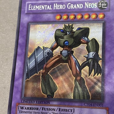 Yu-gi-oh Rarest Yugioh Misprint Elemental Hero Grand Neos Ct04 Part  Super/secret