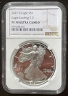 2021-S $1 SILVER AMERICAN EAGLE NGC PF70 Eagle Landing T-2 : 06946