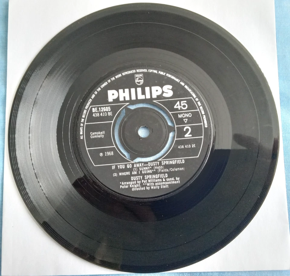 DUSTY SPRINGFIELD, IF YOU GO AWAY, 1968 PHILIPS LABEL EP, POP, FEMME, NM / EX. - Image 3 of 3