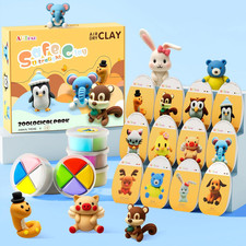 Air Dry Clay Kit for Kids-12 Animals Modeling Magic Clay,Diy Art Crafts Molding
