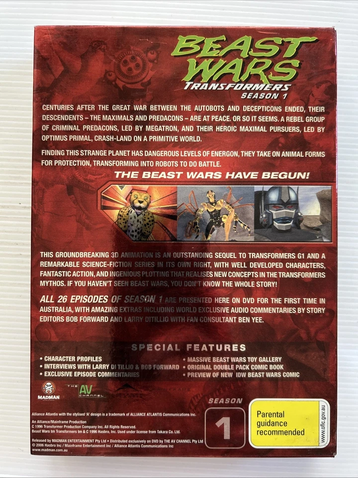 4 Disc DVD - BEAST WARS TRANSFORMERS Season 1 (1996) R4 - image 2 of 4