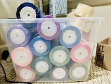 Solid Satin Ribbon Spools Lot, 1 1/2" Wide, Multicolor Assorted Colors