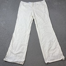 VTG American Eagle Pants Women 10 White Cargo Low Rise Military Paratrooper Y2K