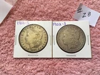 2 x PRE. 1921  1901-S-1902-S  CIRCULATED  MORGAN SILVER DOLLAR COINS.  # 28