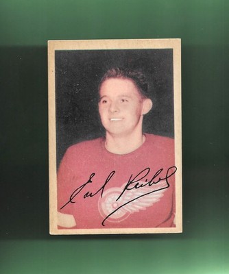 SUPER SHARP! 1953-54 Parkhurst # 36 Earl Reibel DETROIT RED WINGS ROOKIE RC