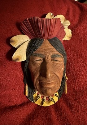 Vintage Bossons ''Tecumseh'' ChalkWare Wall Mask 7 