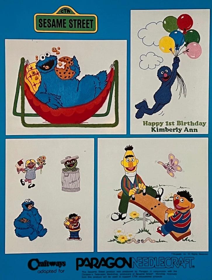 Brand New / Vintage: Sesame Street EMBROIDERY TRANSFERS Paragon #2100 - Image 3 of 3