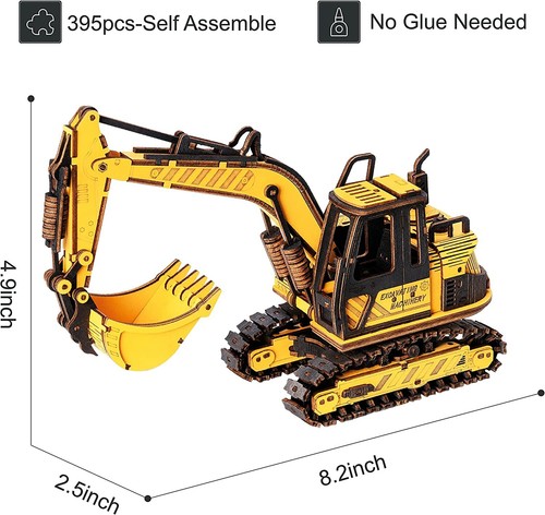 ROKR 5 Kits Engineering Vehicle Truck Car 3D Wooden Puzzle Kids Toy Xmas Gifts - Bild 20 von 56