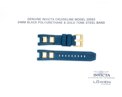 Authentic Invicta Cruiseline Model 20553 Black Polyurethane 24mm Watch Band