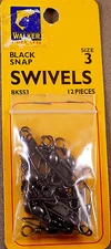 Trout Fishing 1 Pack Of 12 Walker #3 Black Snap Swivels +A