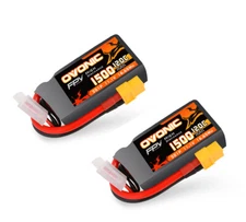 2X OVONIC 11.1V 120C 3S 1500mAh Lipo Battery XT60 for Drone FPV Quad crawler