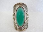 Beautiful PTI India Sterling Silver 925 Large CHRYSOPRASE Statement RING Size 11 — photo 1