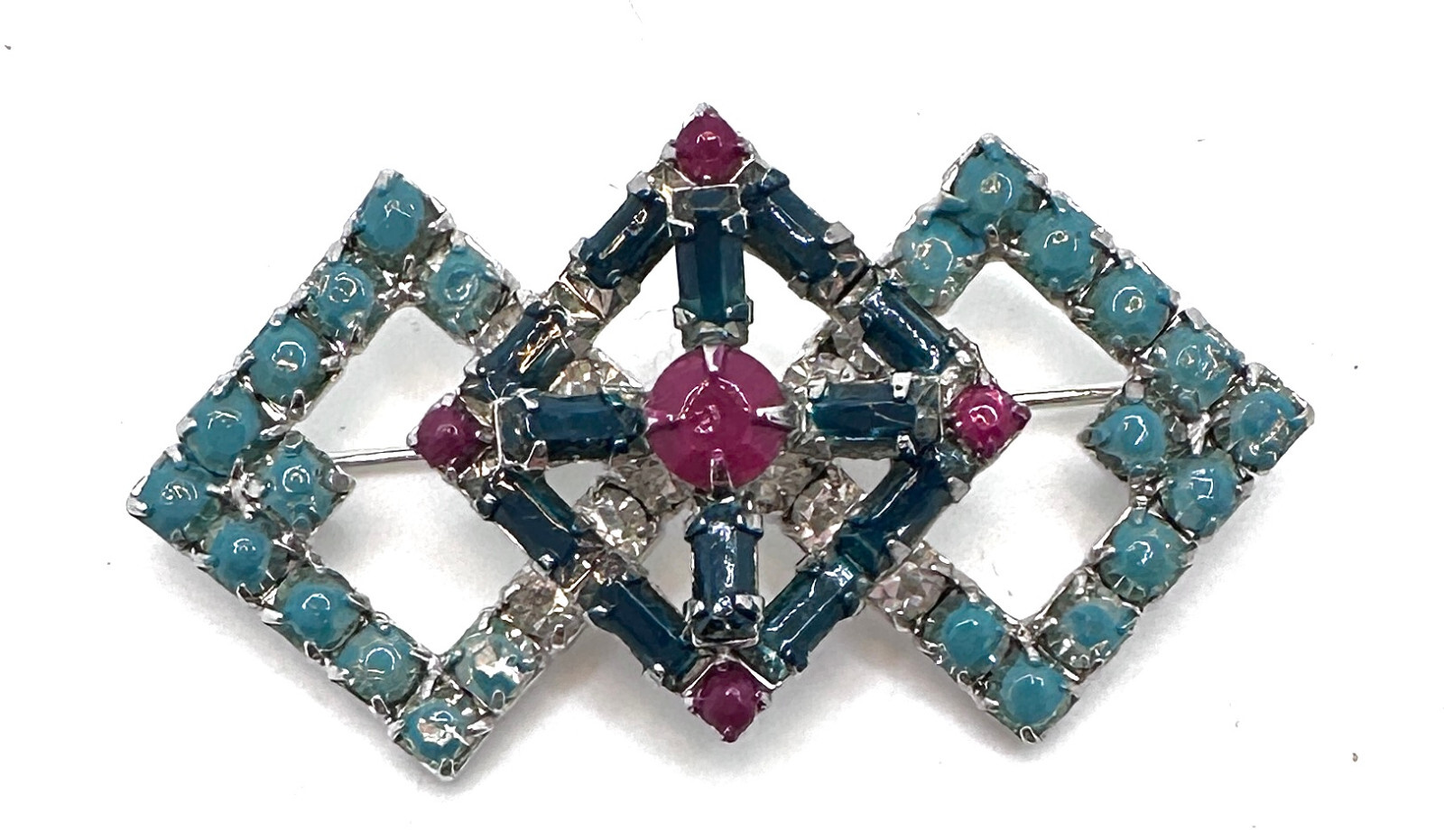 Weiss Signed PAINTED Layered Interlocking Geometr… - image 3