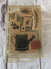 Vintage Stampin Up Wooden Ink Stamps Spring Garden Set Flowers 1997 Leaves