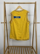 VTG Ikea Employee Team Issued Yellow Sweater V-Neck Vest Size L