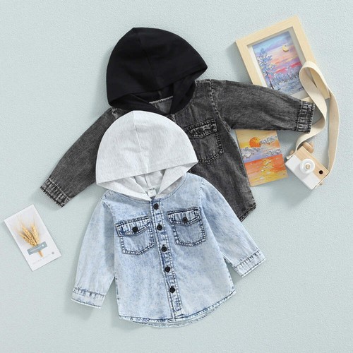 Boys' And Girls' Coats In The Little Boy Style Chic Handsome Cowboy Hooded Top - Picture 3 of 15