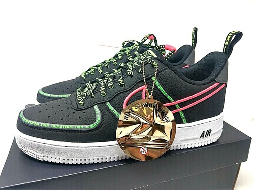 Nike Air Force 1 07 PRM WW Worldwide Black Green Crimson CK7213 001 Men's Sz 9 - Picture 2 of 9