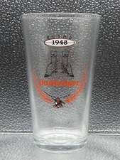 Budweiser Anheuser-Busch St. Louis Missouri Retro 1948 Beer Glass 5 3/4 x 3 3/8
