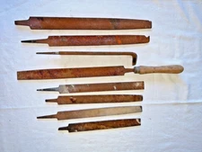Vintage workshop tools - eight files of various sizes and makes