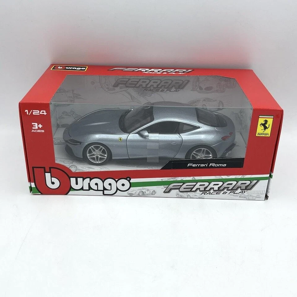 Modellino Auto BBurago 1/24 Ferrari Roma Silver - Immagine 4 di 4