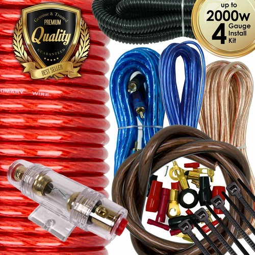 Car Audio 4 Gauge Cable Kit Amp Amplifier Install RCA Subwoofer Sub