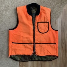 Vintage Insulated Camo Reversible Hunting Vest - Large, Grunge Distressed
