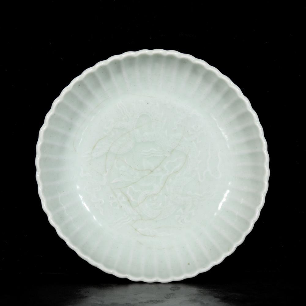 アンティーク 中国 セラドン Yongle Signed Old Chinese Celadon Glaze Dish W/dragon N3477 | eBay