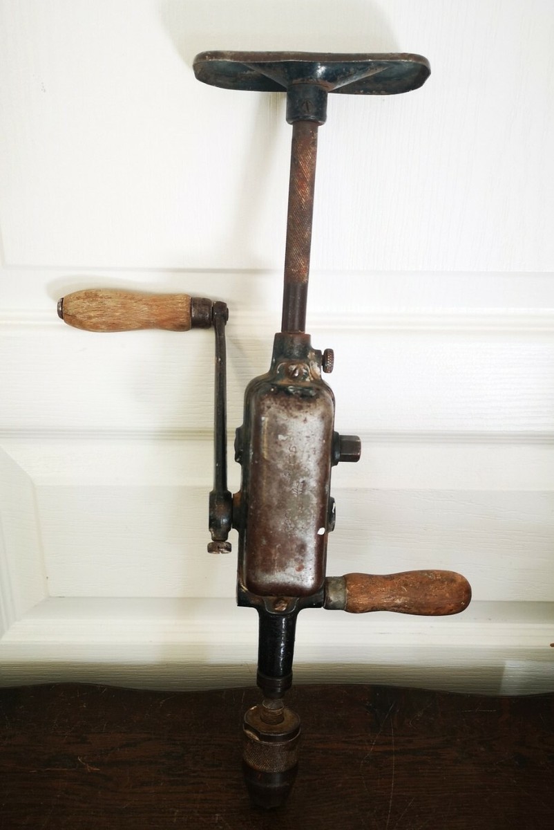 Perceuse à Main Vintage Peugeot Frères – Milieu XXe Siècle, En Métal Et Bois, Occasion