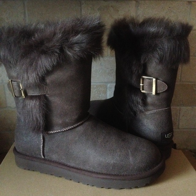 black suede ugg style boots